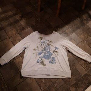 J.Jill Watercolor Floral Sweatshirt Top Xl